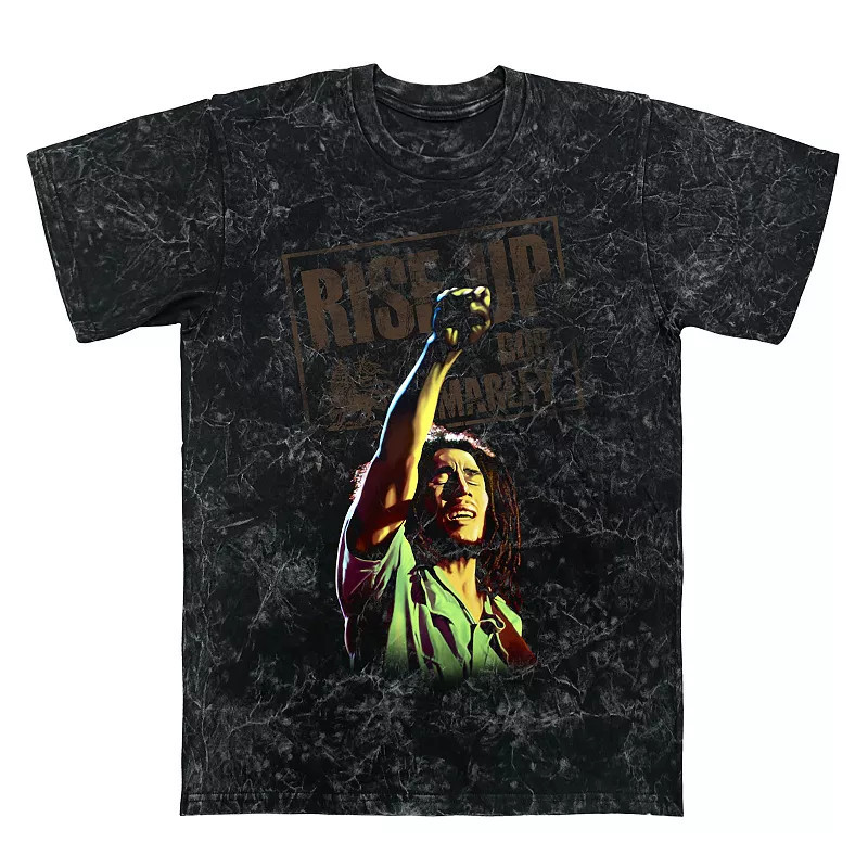 Men's Bob Marley Arms Up Graphic Tee, Size: Medium, Black Mineral Wash | Kohl's