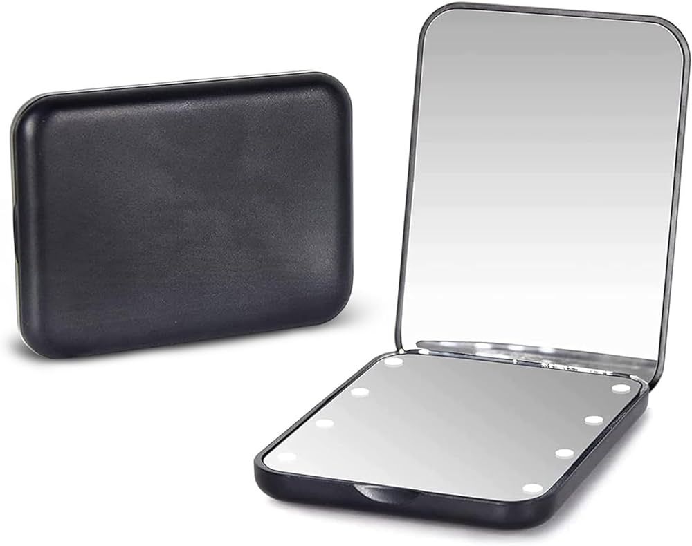 Kintion Pocket Mirror, 1X/3X Magnification LED Compact Travel Makeup / Purse Mirror with Light, ,... | Amazon (US)