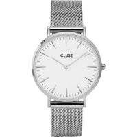 Cluse CL18105 La Bohème stainless steel mesh watch, Women's, White | Selfridges