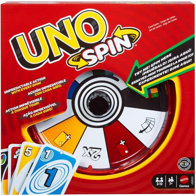 Mattel Games UNO Spin Card Game for Kid, Adult & Family Nights, Classic Play with Toy Spinner, Ne... | Amazon (UK)