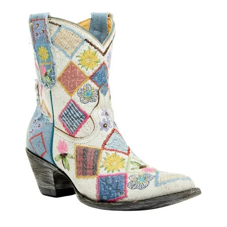 Yippee Ki Yay By Old Gringo Women s Heirloom Short Embroidered Patchwork Booties White 7 1/2 M US | Walmart (US)