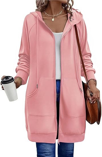 Zeagoo Women's Zip Up Hoodies Long Sleeve Long Tunic Sweatshirts Oversized Fleece Casual 2025 Fal... | Amazon (US)