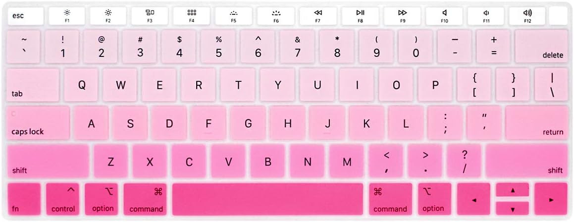 ProElife Pink Gradient Keyboard Cover Ultra Thin Silicone Keyboard Skin for 2019 2018 MacBook Air... | Amazon (US)