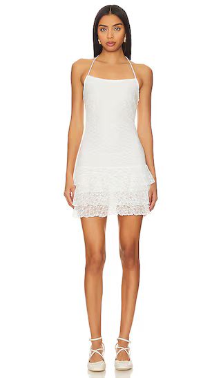 Morgan Lace Mini Dress in Off White | Revolve Clothing (Global)