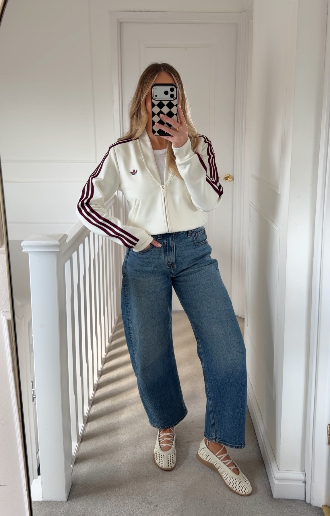 I went up two sizes to a medium in the jacket & half a size up in the shoes. 

#LTKsale #LTKspring #LTKjeans