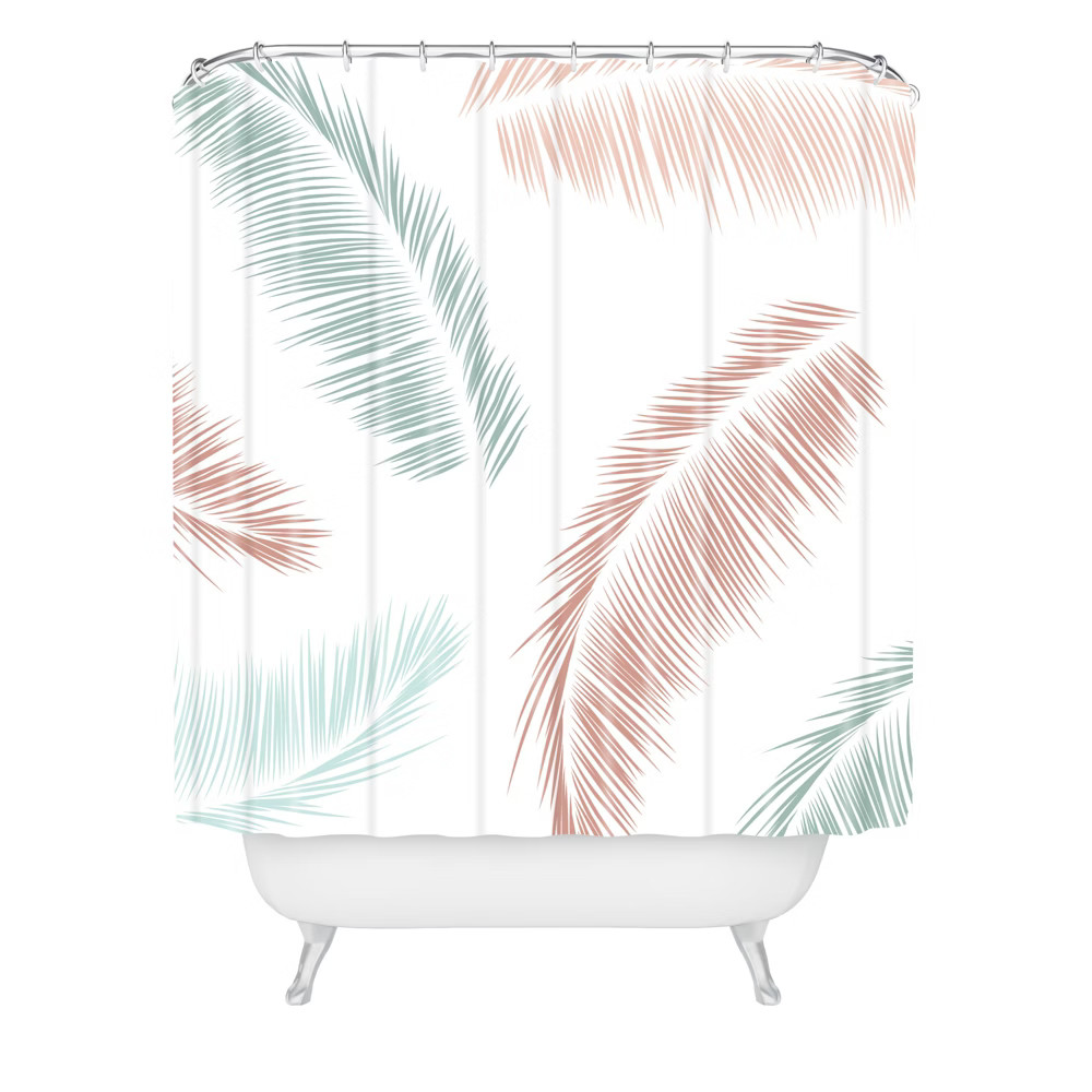 Kelly Haines Tropical Palm Leaves Shower Curtain White - Deny Designs | Target