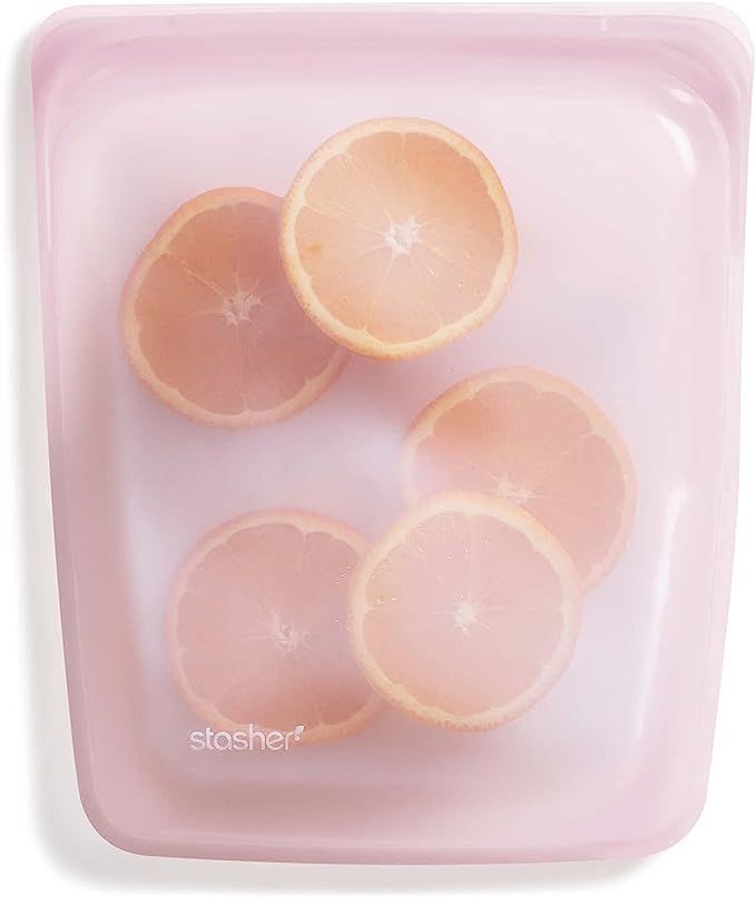 Stasher Silicone Reusable Storage Bag, 1/2 Gallon (Pink) | Food Meal Prep Storage Container | Lun... | Amazon (US)