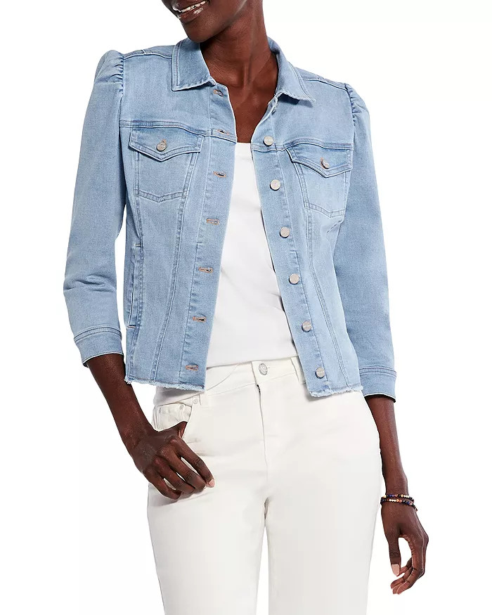 Puff Sleeve Denim Jacket in Breeze | Bloomingdale's (US)