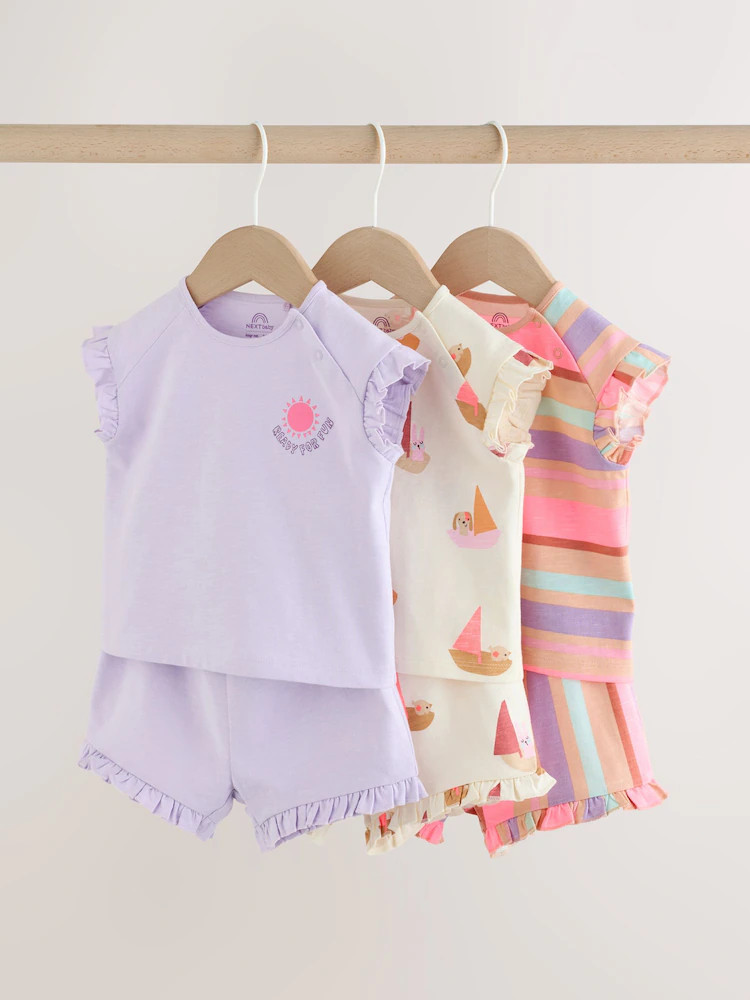 Bright Summer Short Sleeve Top and Shorts Baby Set 6 Piece (0mths-2yrs) | Next US