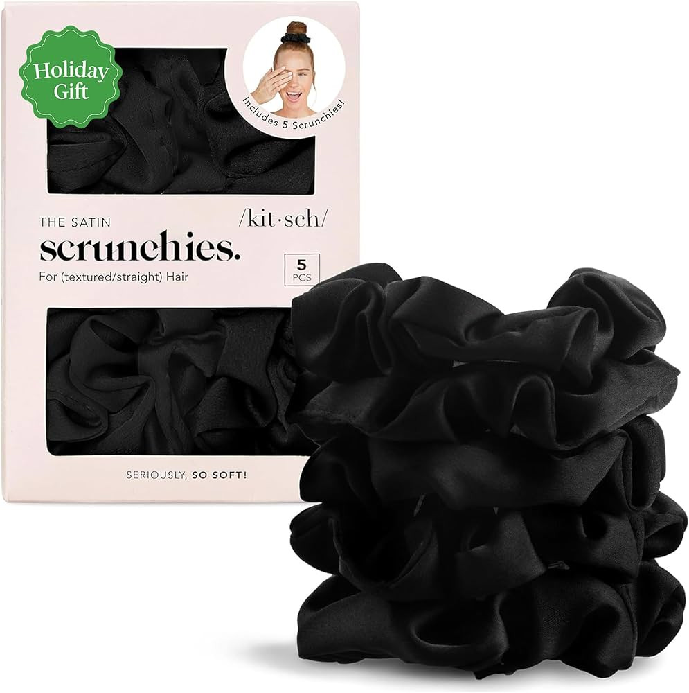 Kitsch Satin Scrunchies for Women – No Crease Hair Ties – Soft Satin Hair Scrunchies for Girl... | Amazon (US)