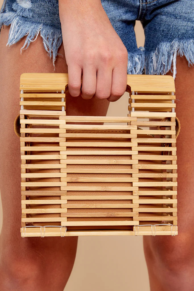 Getting It Together Small Japanese Bamboo Square Bag | Red Dress 