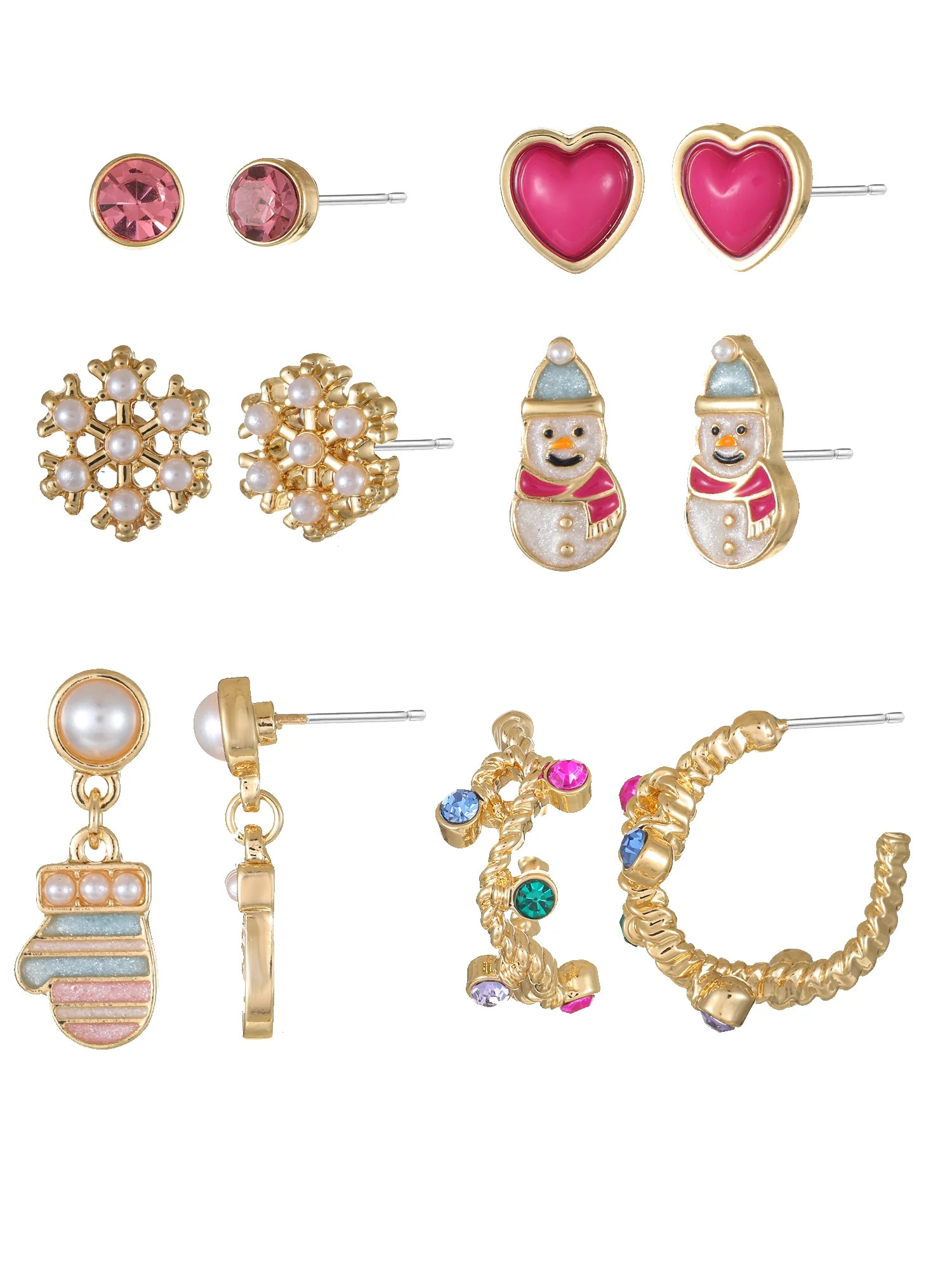 Packed Party Snow in Love with Christmas Earrings, 6 Pairs | Walmart (US)