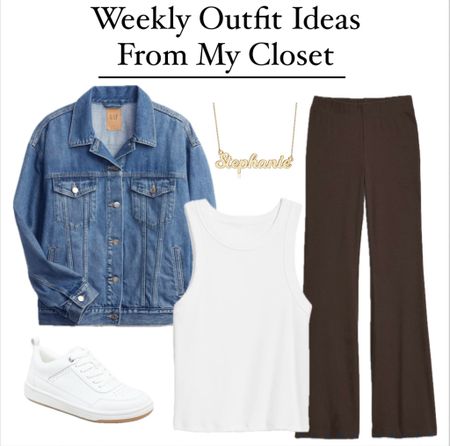 Weekly Outfit Ideas From My Closet #gap #oldnavy #denimjacket #flareleggings #targetshoes #amazon #amazonnacklace #target #casualoutfit #springoutfit #minimalistoutfit #teacheroutfit

#LTKsalealert #LTKstyletip #LTKfindsunder50