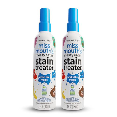Miss Mouth's Messy Eater Stain Treater Spray - 4oz 2 Pack Stain Remover - Newborn & Baby Essentials - No Dry Cleaning Food, Grease, Coffee Off Laundry, Underwear, Fabric | Amazon (US)