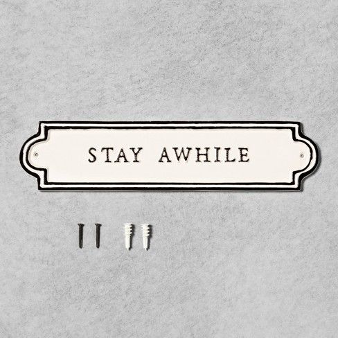 Stay Awhile Sign Cream - Hearth & Hand™ with Magnolia | Target