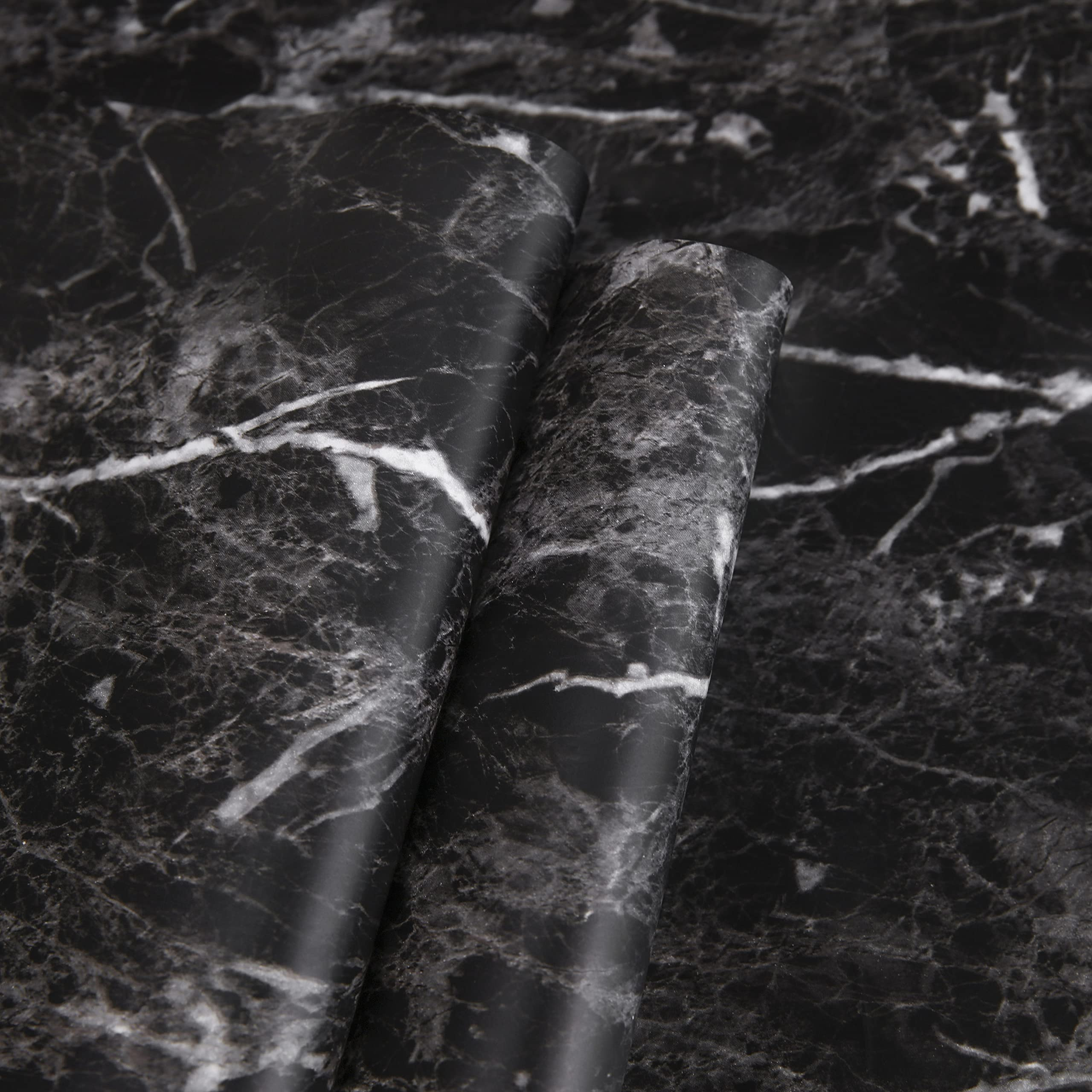 Abyssaly Black Marble Paper 24" x 196" Granite Wallpaper Peel and Stick Countertop Paper Self Adh... | Amazon (US)