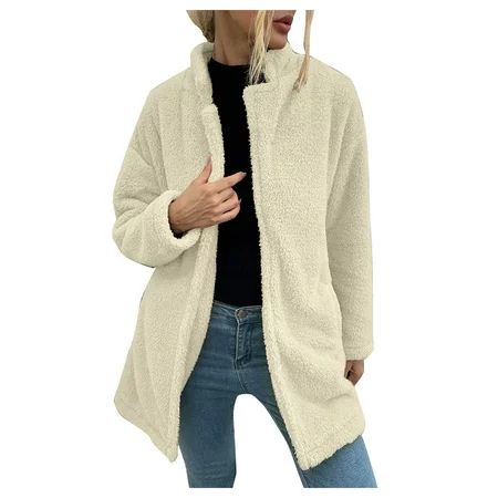 TZNBGO womens fleece jacket long cardigan for women teddy coat womens coats winter womens jacket cas | Walmart (US)