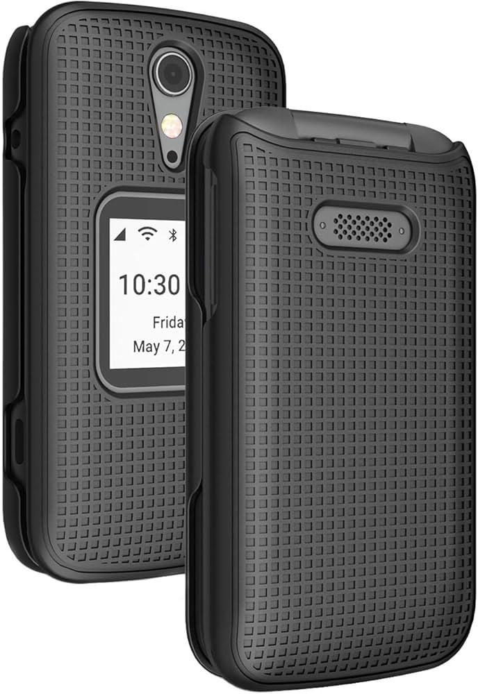 Nakedcellphone Case for Jitterbug Flip2, [Black] Protective Snap-On Hard Shell Cover [Grid Textur... | Amazon (US)