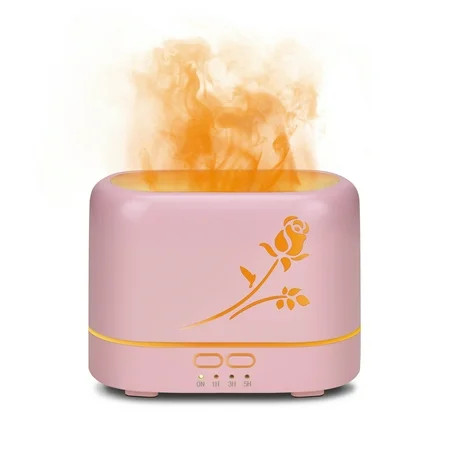 Health Touch Flame Light Diffuser, 3 Light Settings, Pink | Walmart (US)