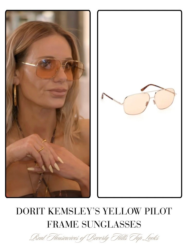 Dorit Kemsley’s Yellow Pilot Frame Sunglasses 