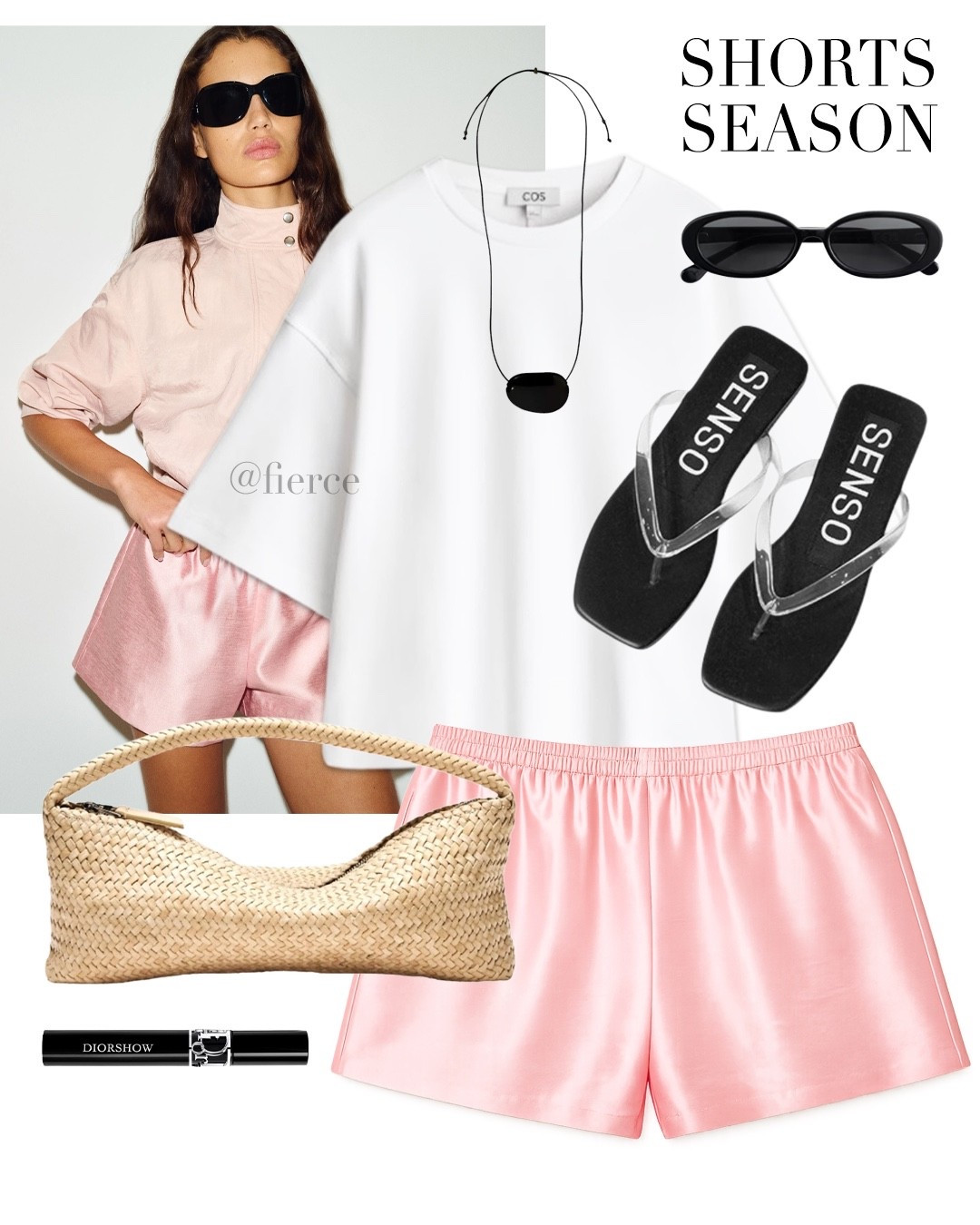 Pink shorts white oversized tshirt beige woven mini bag clear jelly thong sandals casual weekend outfit

#LTKsummer #LTKuk #LTKeurope