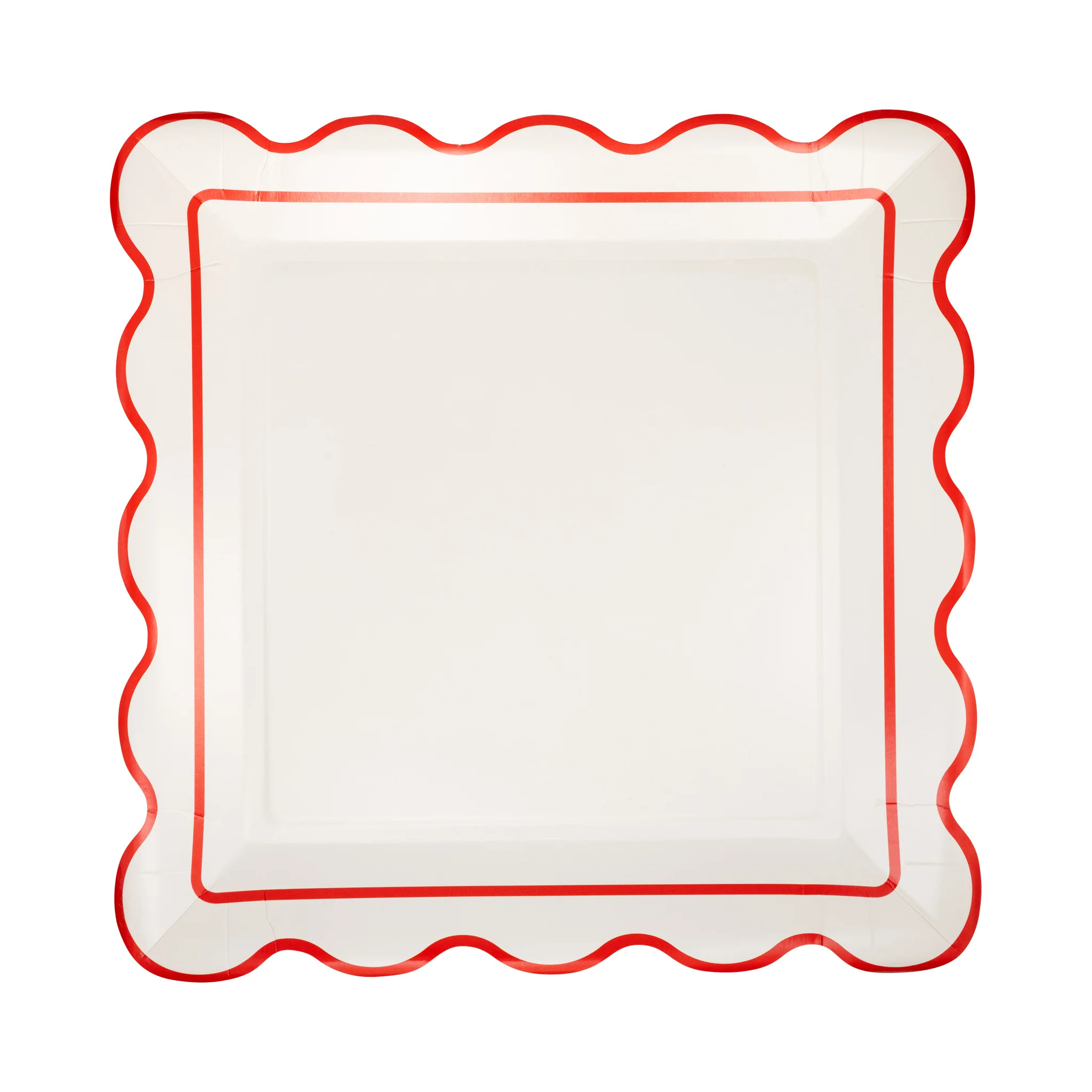Cream Scalloped Square Plate | My Mind's Eye