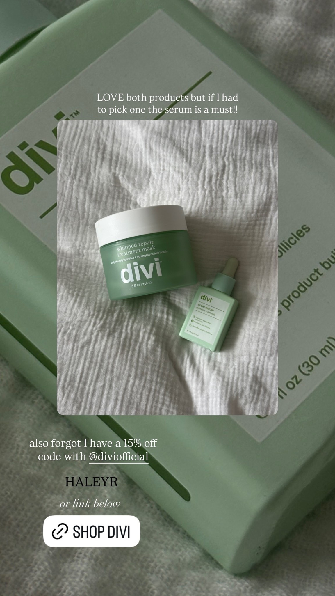 LOVE both products but if I had to pick one the serum is a must!! HALEYR for a 15% off code with @diviofficial 

#LTKBeauty