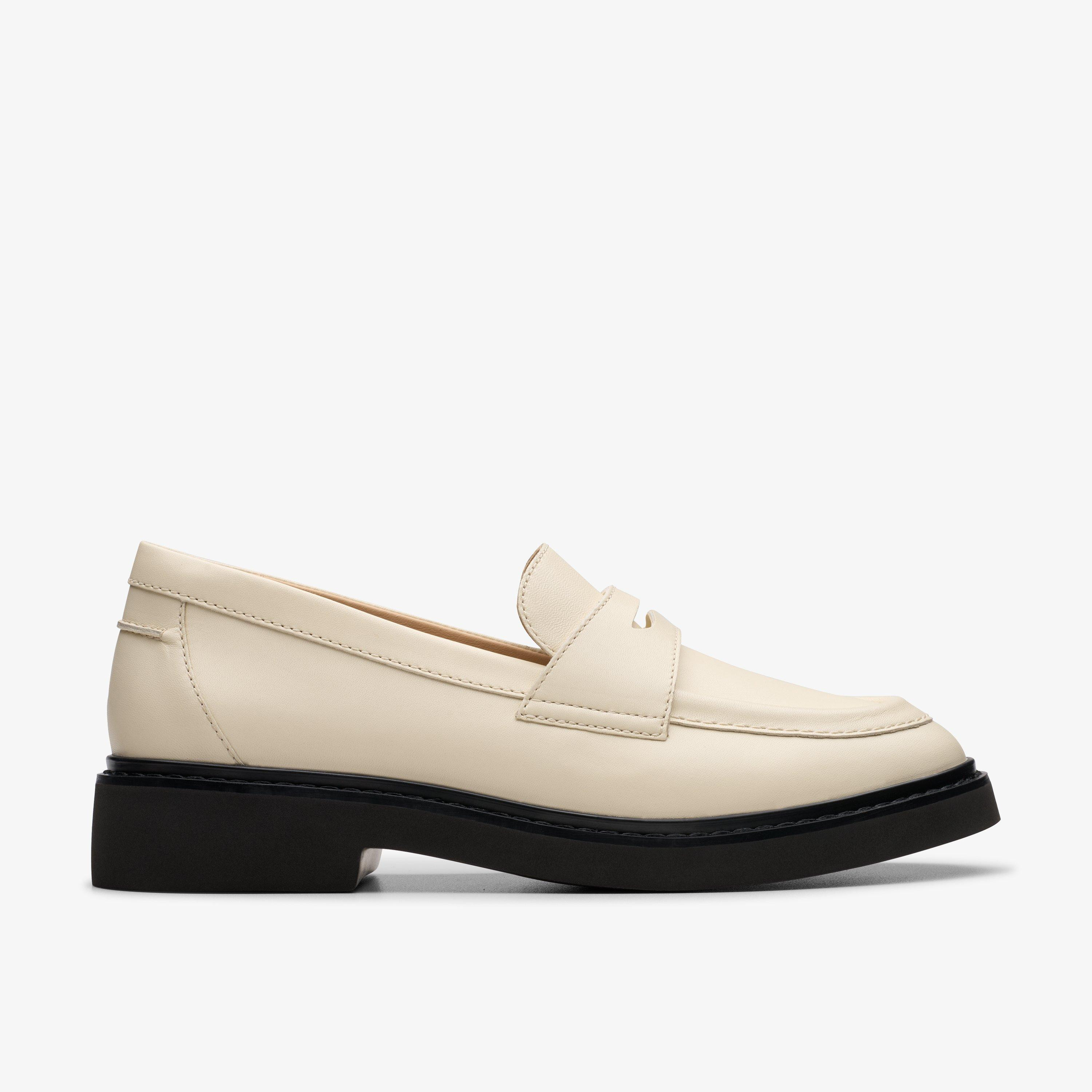 Womens Splend Edge Cream Leather Loafers | Clarks US | Clarks (US)