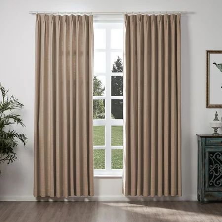 ChadMade Polyester Linen Room Darkening Pinch Pleat Curtain for Bedroom Window Treatment 1 Panel 52  | Walmart (US)