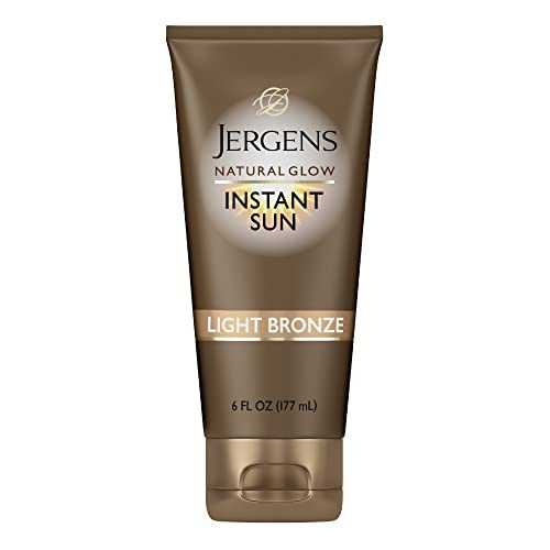 Jergens Natural Glow Instant Sun Tanning Moisturizer + Bronzer, Lightweight Sunless Tanning for Natural-Looking Color, Light Bronze, 6 Oz | Amazon (US)