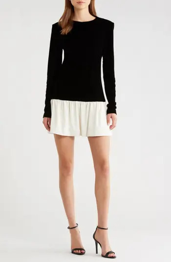 WAYF Maddie Long Sleeve Minidress in Black at Nordstrom Rack, Size Small | Nordstrom Rack
