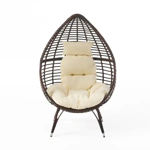 Carriere Wicker Lounge Chair with Cushion by Christopher Knight Home - 39.00" W x 32.75" D x 59.7... | Bed Bath & Beyond