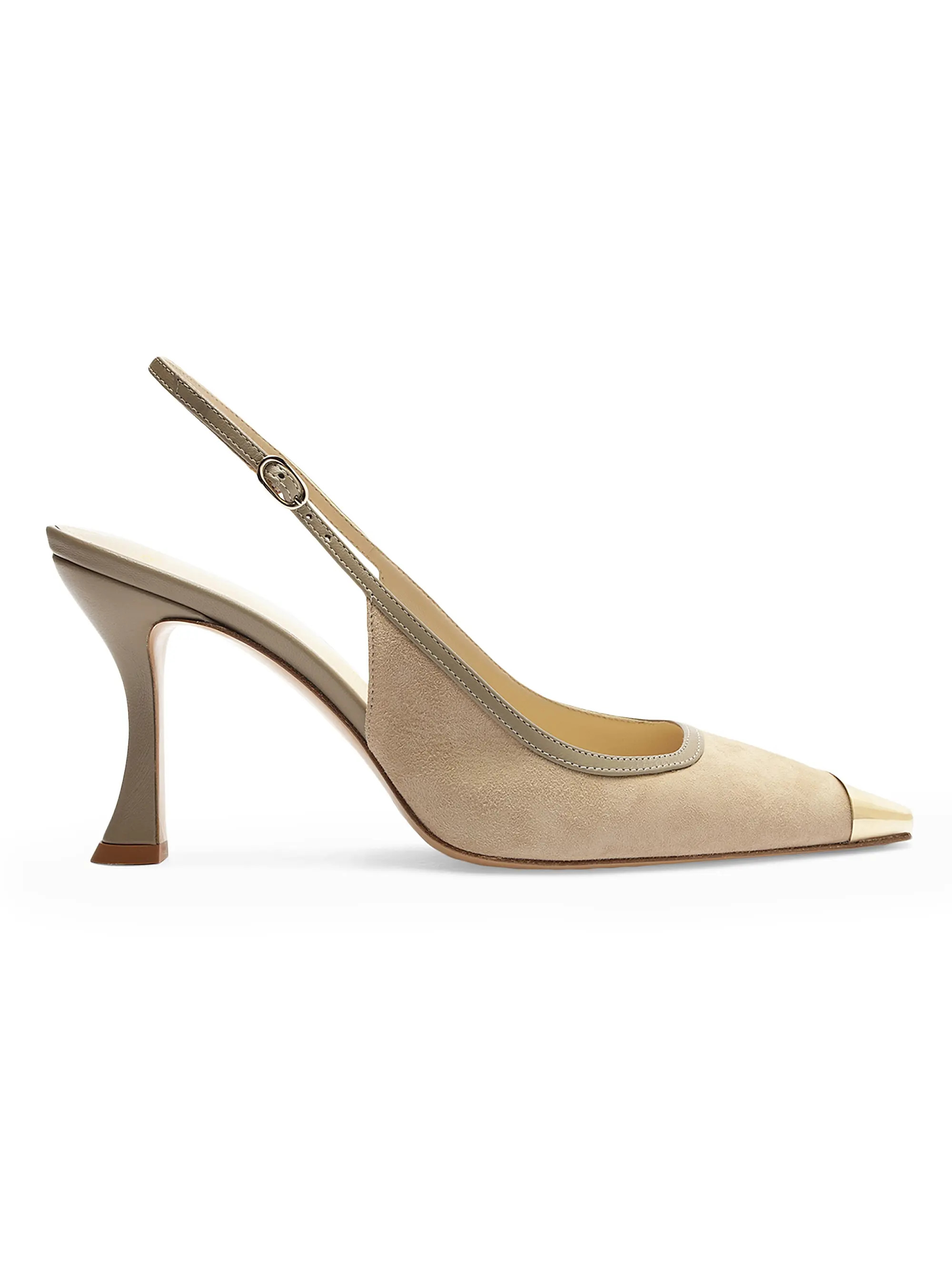 Olivia 85MM Suede Cap-Toe Pumps | Saks Fifth Avenue