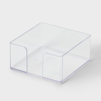 Acrylic Sticky Note Holder Clear - Brightroom™: Desk Organizer for Office Supplies, 20% Recycled Plastic, 4"x4"x2" | Target