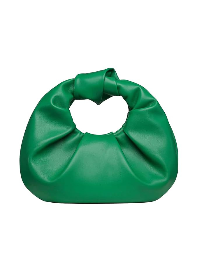 Verdusa Women's Ruched PU Leather Evening Clutch Purse Trendy Small Hobo Handbag | Amazon (US)