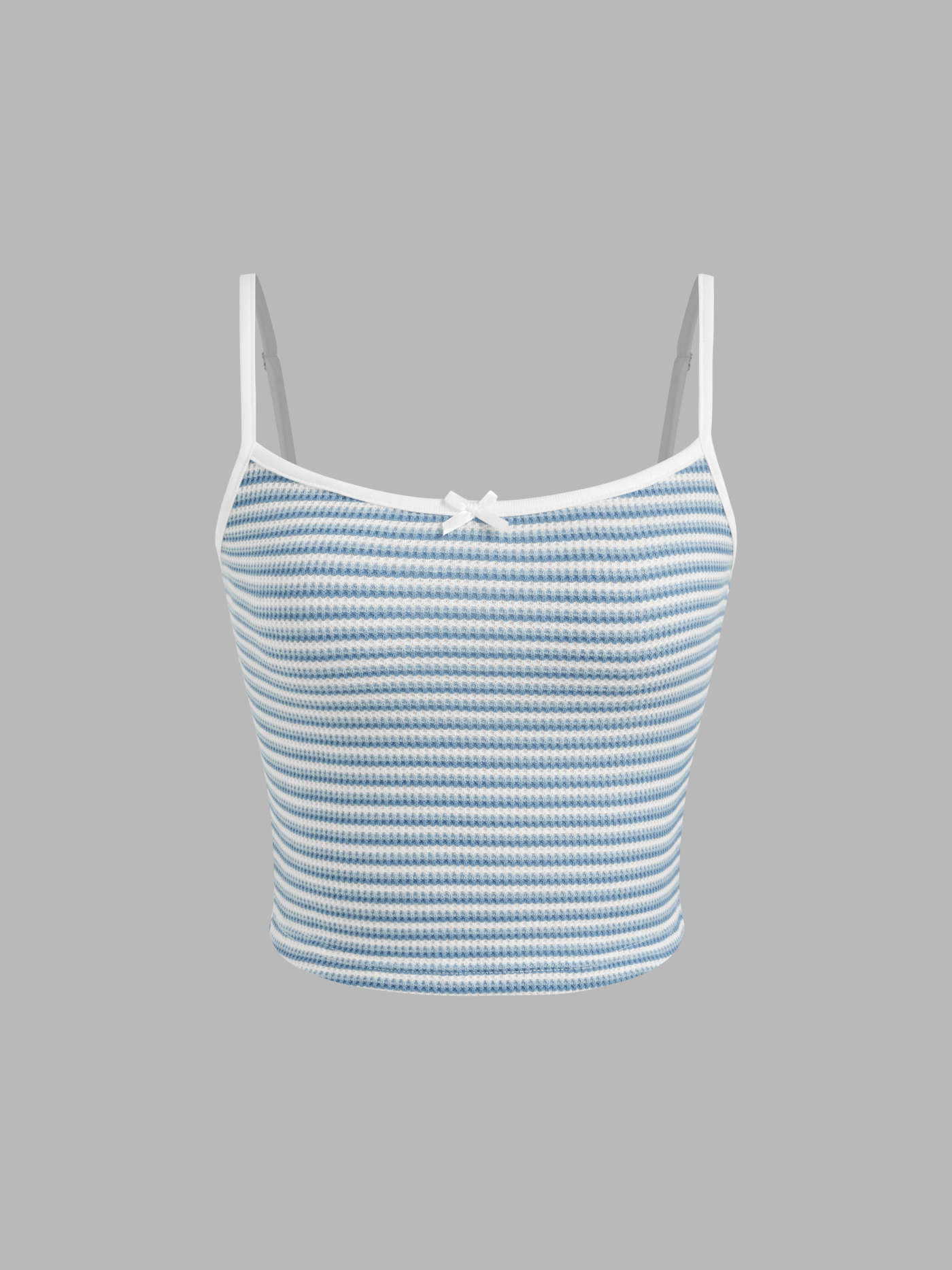 Square Neck Striped Bowknot Crop Cami Top | Cider