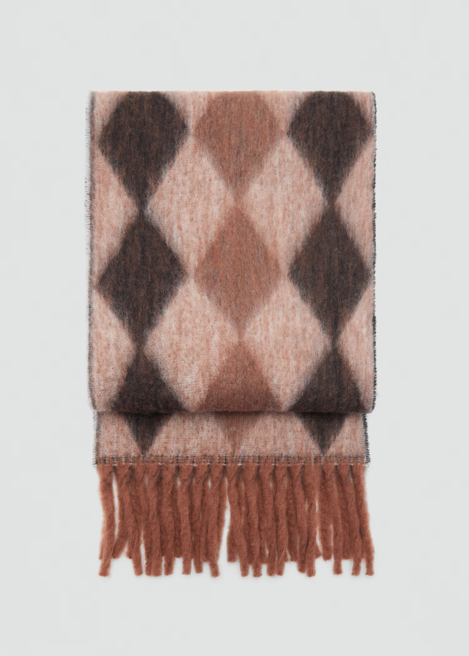 Argyle scarf with fringes | Mango (US/MX/AU)