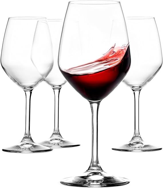 Paksh Novelty Italian Red Wine Glasses - 18 Ounce - Wine Glass Clear (Set of 4) | Amazon (US)