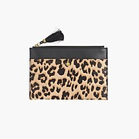 Medium pouch in calf hair and leather | J. Crew US