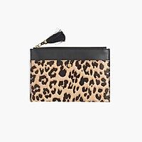 Medium pouch in calf hair and leather | J.Crew US