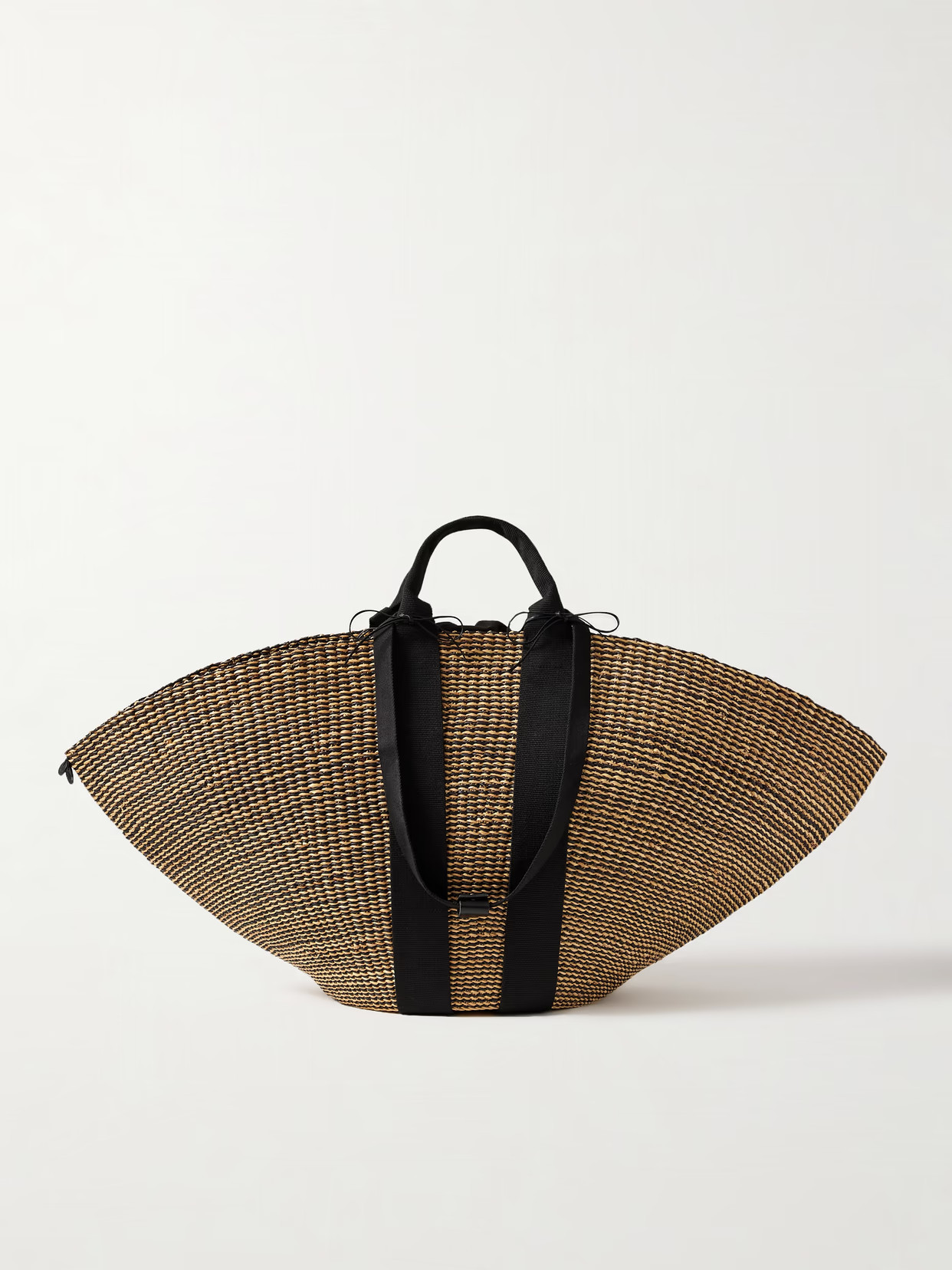 MUUÑ - Sophie Maxi Webbing-trimmed Striped Straw Tote - Brown - One size | NET-A-PORTER APAC