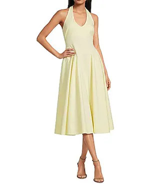 ASTR the Label Meana Halter Neck Sleeveless Basque Waist Midi Dress - XS | Dillard's