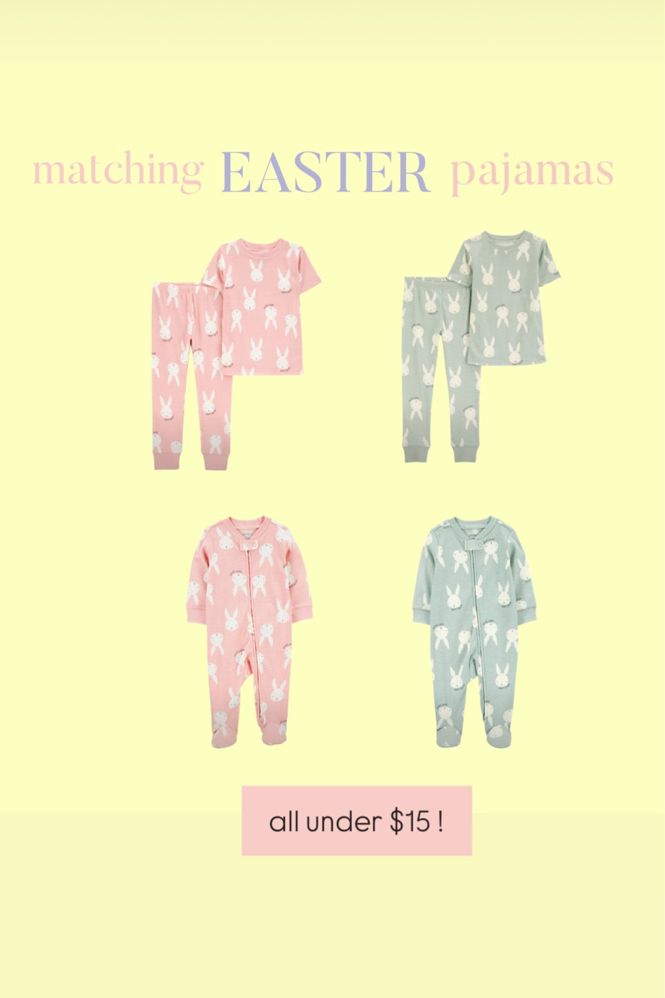 #easter #easterdecor #easterpajamas #familymatching #kidspajamas #kohls #carters 

#LTKKids #LTKSeasonal #LTKBaby