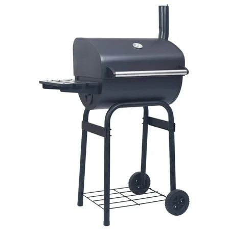 Romacci Charcoal BBQ Grill Smoker with Bottom Shelf Black | Walmart (US)