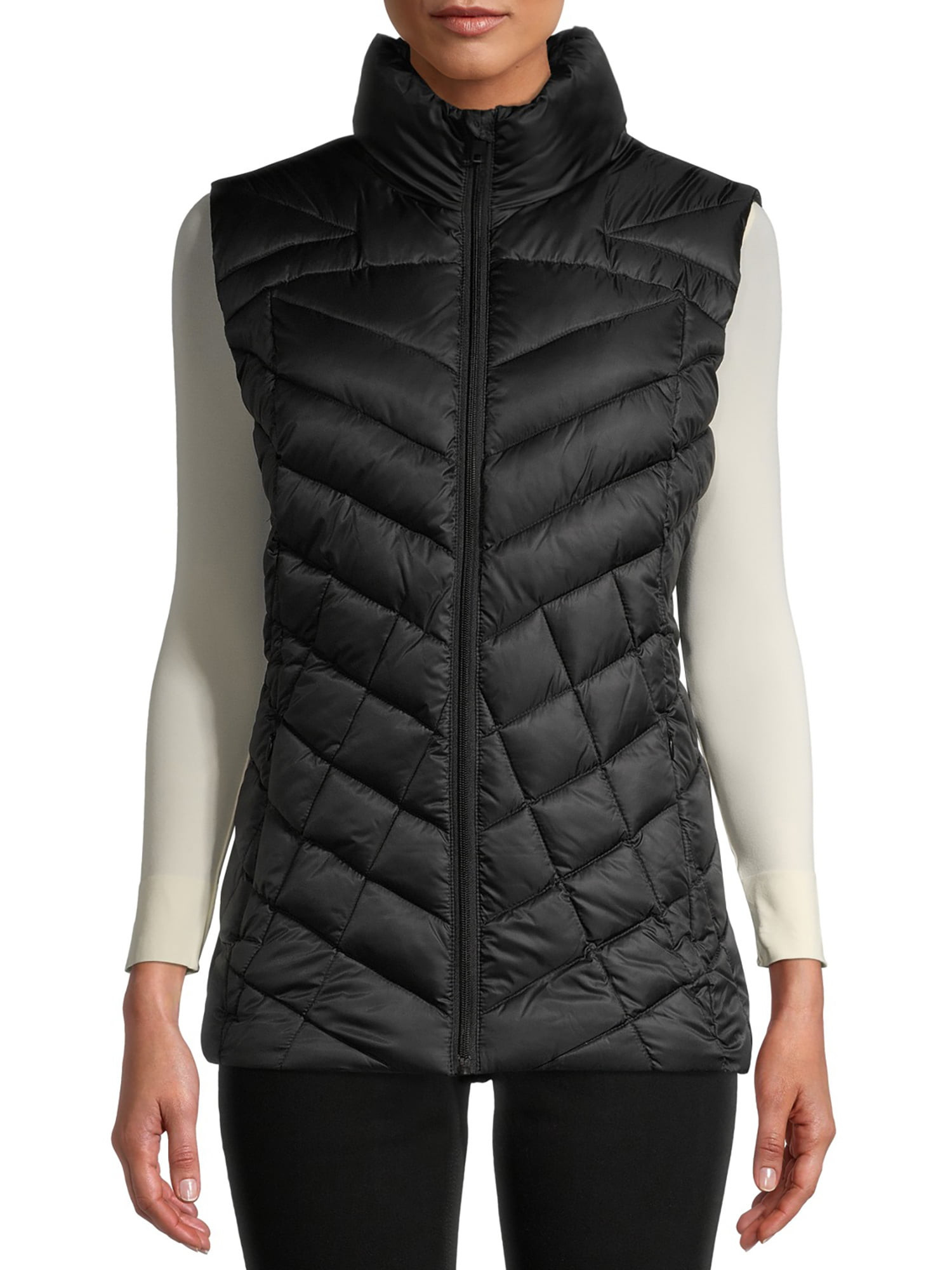 Big Chill Women's Down Chevron Quilted Puffer Vest - Walmart.com | Walmart (US)