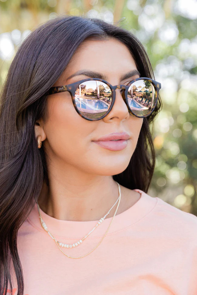 On An Adventure Pink Lense Tort Sunglasses | Pink Lily