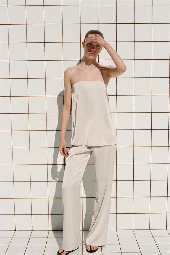 SATIN BANDEAU TOP | Zara UK