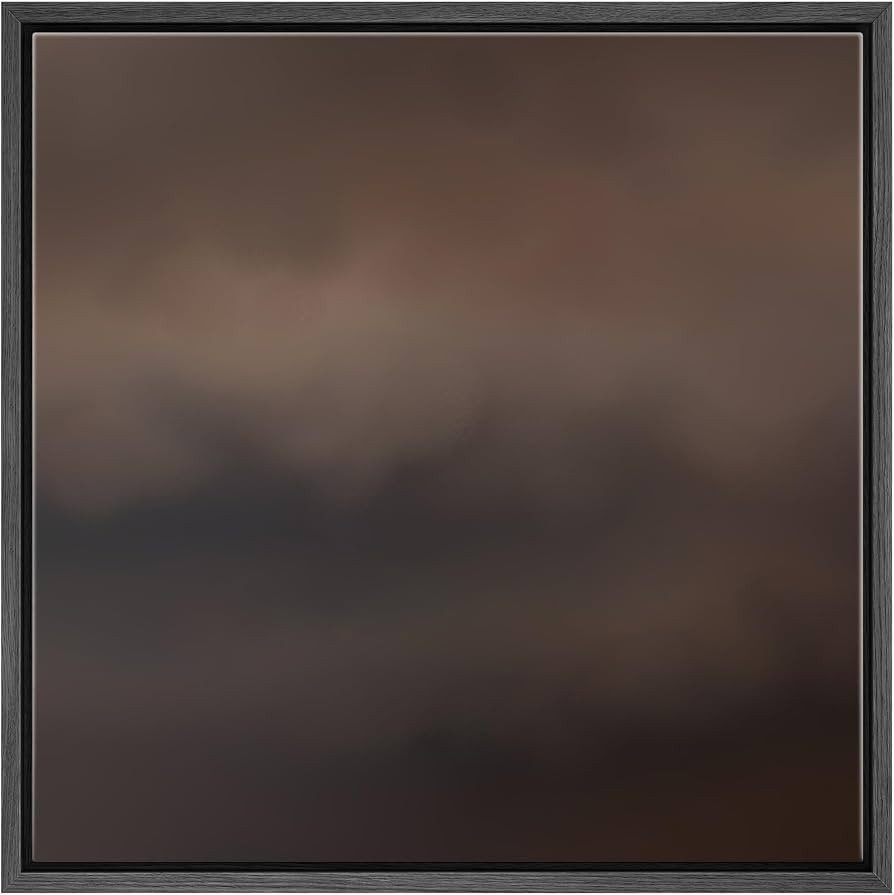 SIGNFORD Framed Canvas Print Wall Art Dark Moody Abstract Soft Brown and Black Cloudy Illustratio... | Amazon (US)