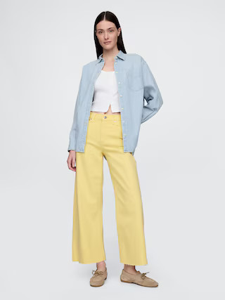 High Rise Stride Wide-Leg Ankle Jeans | Gap (US)