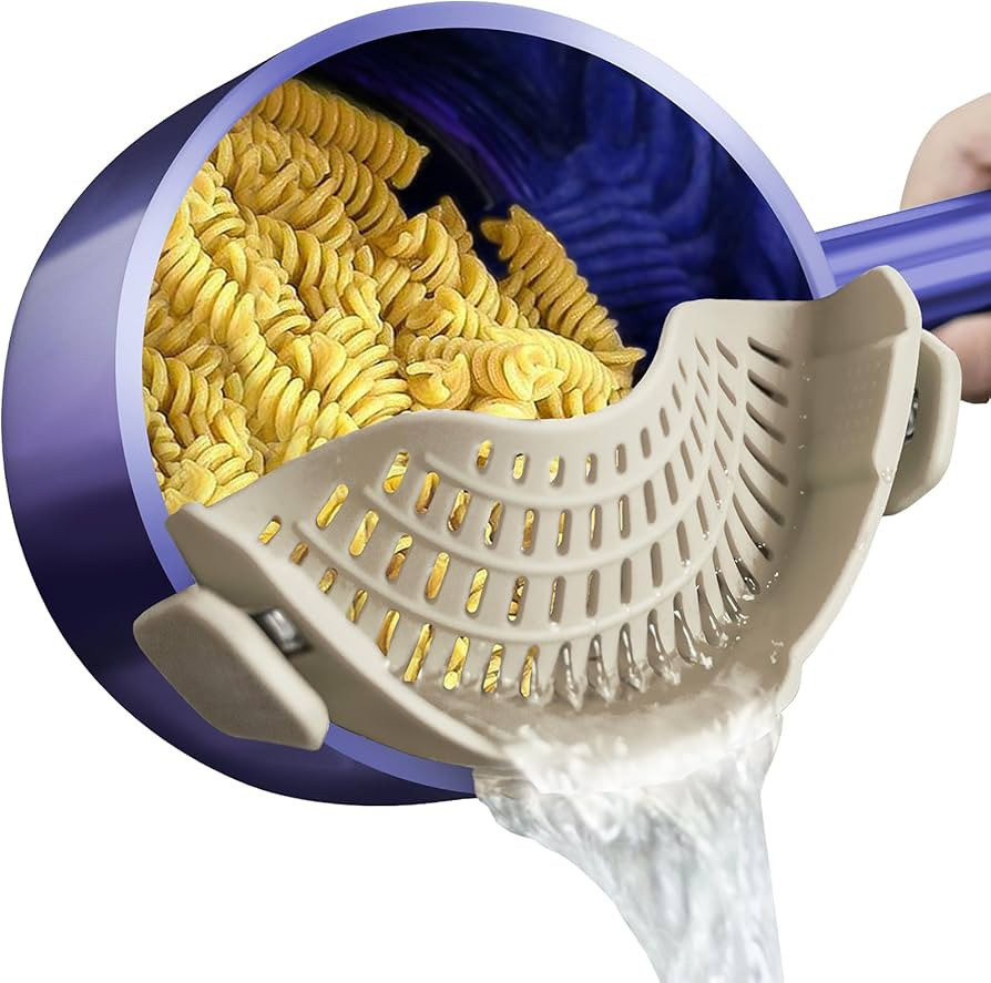 AUOON Clip On Strainer Silicone for All Pots and Pans, Pasta Strainer Clip on Food Strainer for M... | Amazon (US)